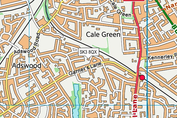 SK3 8QX map - OS VectorMap District (Ordnance Survey)