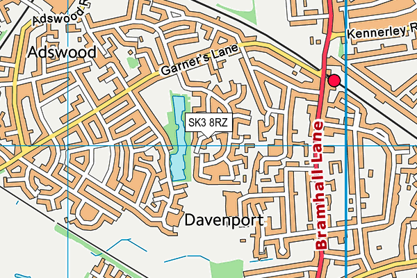 SK3 8RZ map - OS VectorMap District (Ordnance Survey)