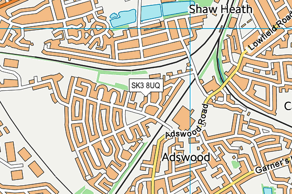 SK3 8UQ map - OS VectorMap District (Ordnance Survey)