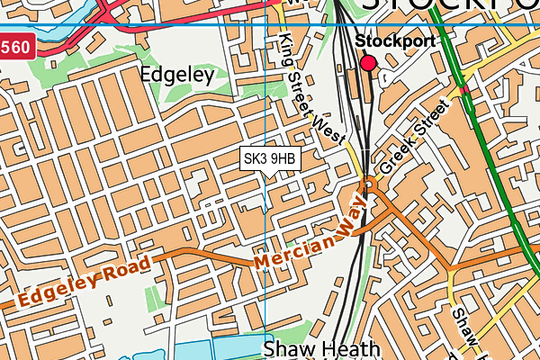 SK3 9HB map - OS VectorMap District (Ordnance Survey)