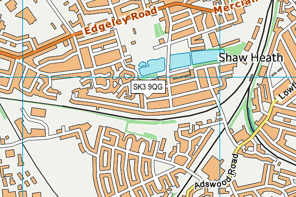 SK3 9QG map - OS VectorMap District (Ordnance Survey)