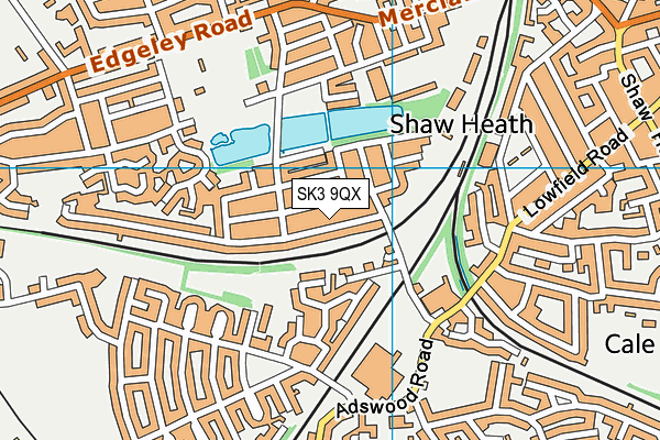 SK3 9QX map - OS VectorMap District (Ordnance Survey)