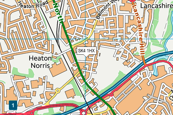 SK4 1HX map - OS VectorMap District (Ordnance Survey)
