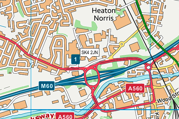 SK4 2JN map - OS VectorMap District (Ordnance Survey) SK4 2JN map - OS VectorMap District (Ordnance Survey)