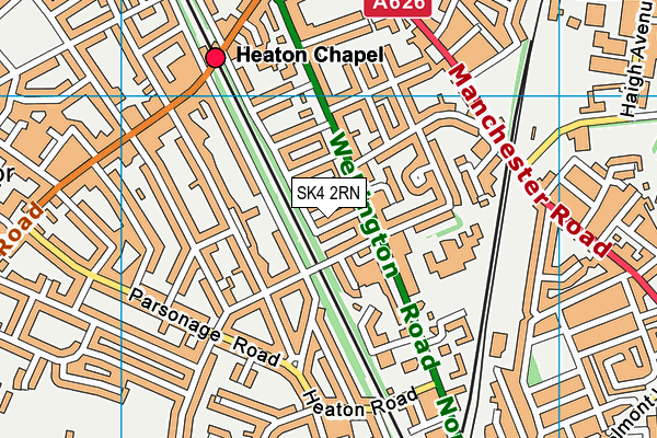 SK4 2RN map - OS VectorMap District (Ordnance Survey)