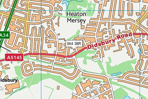 SK4 3BR map - OS VectorMap District (Ordnance Survey)