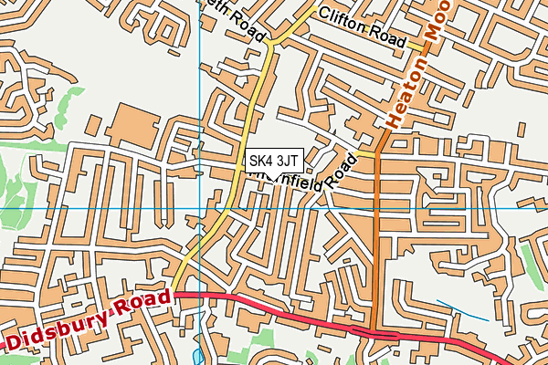 SK4 3JT map - OS VectorMap District (Ordnance Survey)