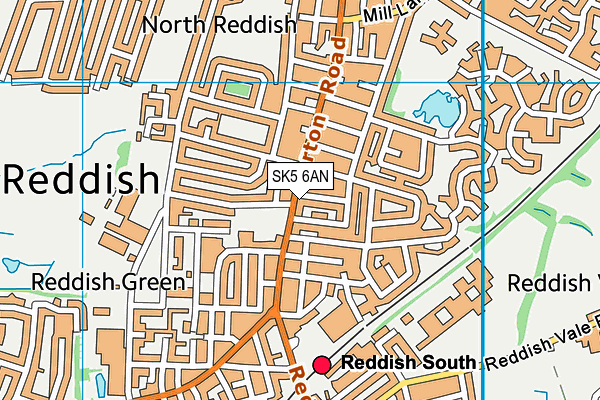 SK5 6AN map - OS VectorMap District (Ordnance Survey)