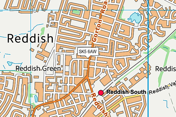 SK5 6AW map - OS VectorMap District (Ordnance Survey) SK5 6AW map - OS VectorMap District (Ordnance Survey)