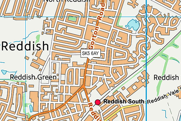 SK5 6AY map - OS VectorMap District (Ordnance Survey)