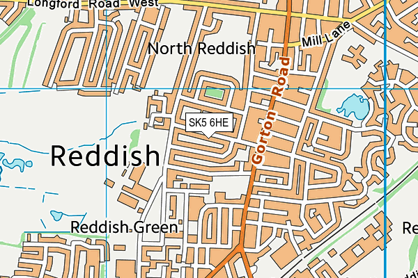 SK5 6HE map - OS VectorMap District (Ordnance Survey)