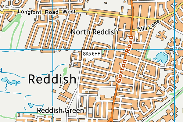 SK5 6HF map - OS VectorMap District (Ordnance Survey)