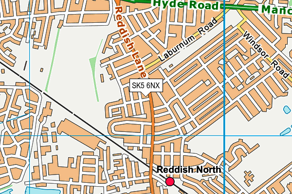 SK5 6NX map - OS VectorMap District (Ordnance Survey)
