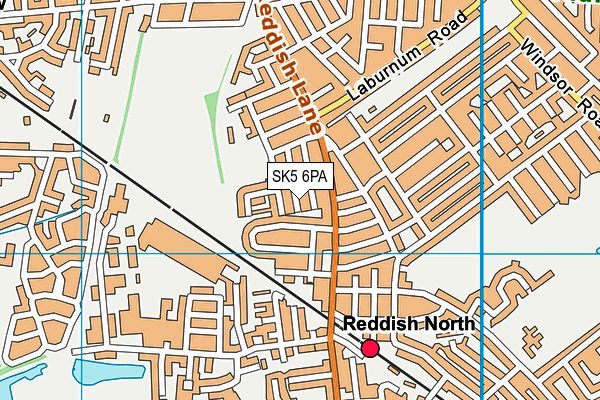 SK5 6PA map - OS VectorMap District (Ordnance Survey)