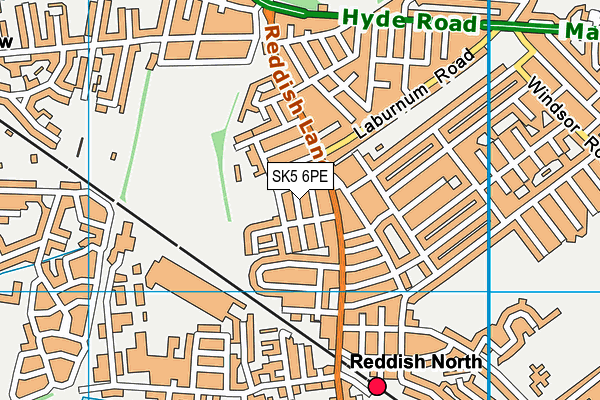 SK5 6PE map - OS VectorMap District (Ordnance Survey)