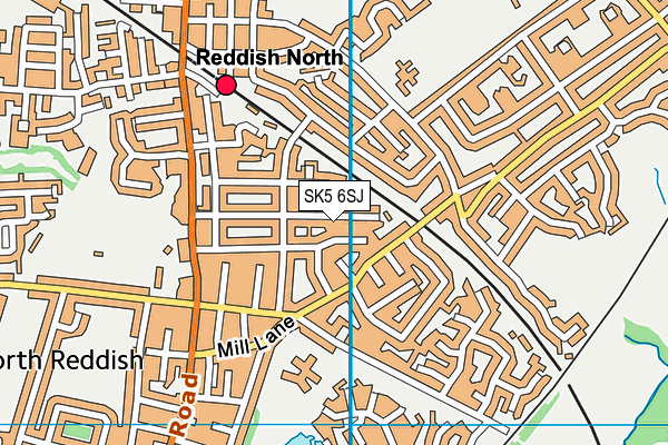 SK5 6SJ map - OS VectorMap District (Ordnance Survey)
