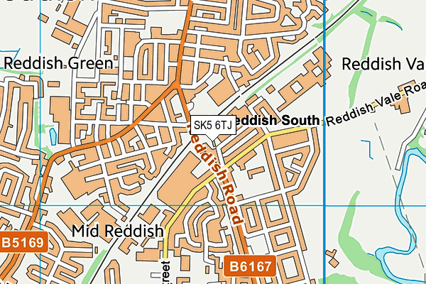 SK5 6TJ map - OS VectorMap District (Ordnance Survey)