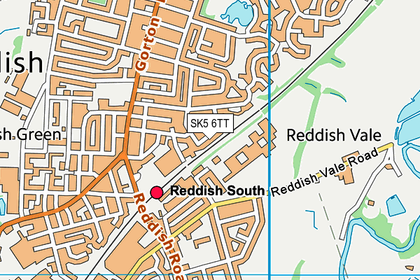 SK5 6TT map - OS VectorMap District (Ordnance Survey)
