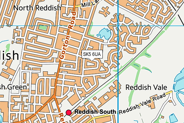 SK5 6UA map - OS VectorMap District (Ordnance Survey)