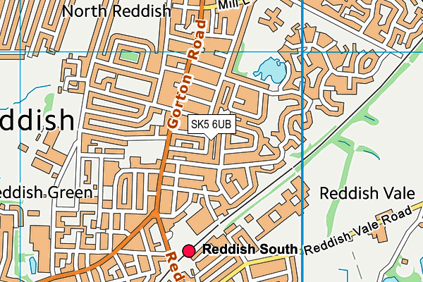 SK5 6UB map - OS VectorMap District (Ordnance Survey)