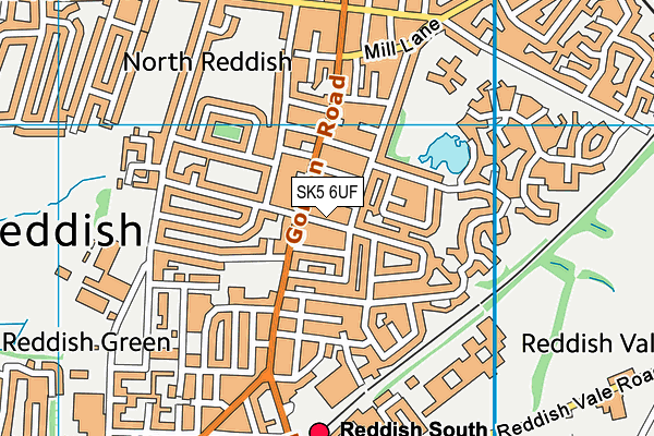 SK5 6UF map - OS VectorMap District (Ordnance Survey)