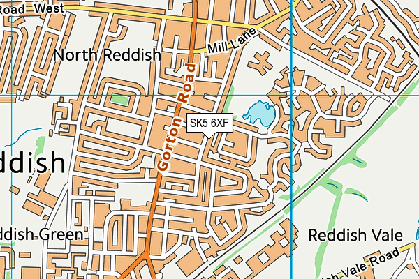 SK5 6XF map - OS VectorMap District (Ordnance Survey)