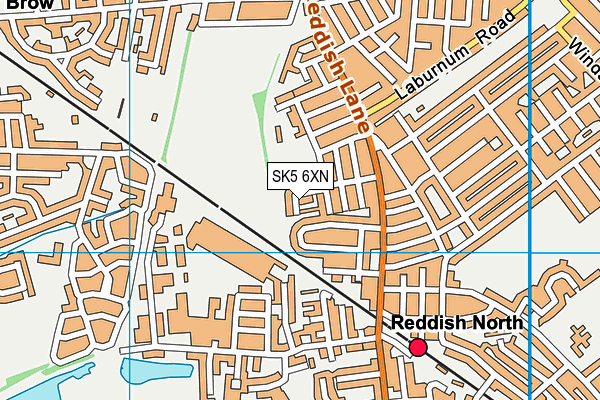 SK5 6XN map - OS VectorMap District (Ordnance Survey)