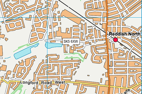 SK5 6XW map - OS VectorMap District (Ordnance Survey)