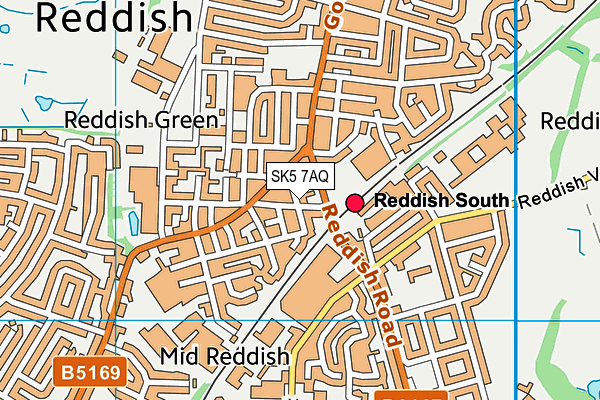 SK5 7AQ map - OS VectorMap District (Ordnance Survey)
