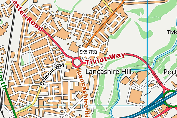 SK5 7RQ map - OS VectorMap District (Ordnance Survey)
