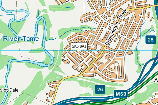SK5 8AJ map - OS VectorMap District (Ordnance Survey) SK5 8AJ map - OS VectorMap District (Ordnance Survey)