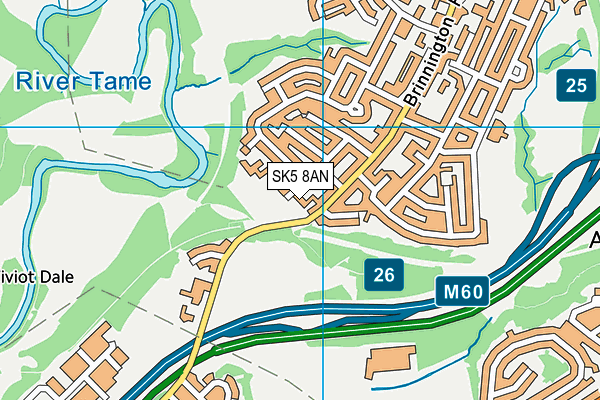 SK5 8AN map - OS VectorMap District (Ordnance Survey) SK5 8AN map - OS VectorMap District (Ordnance Survey)