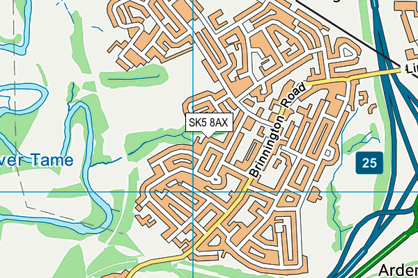 SK5 8AX map - OS VectorMap District (Ordnance Survey) SK5 8AX map - OS VectorMap District (Ordnance Survey)