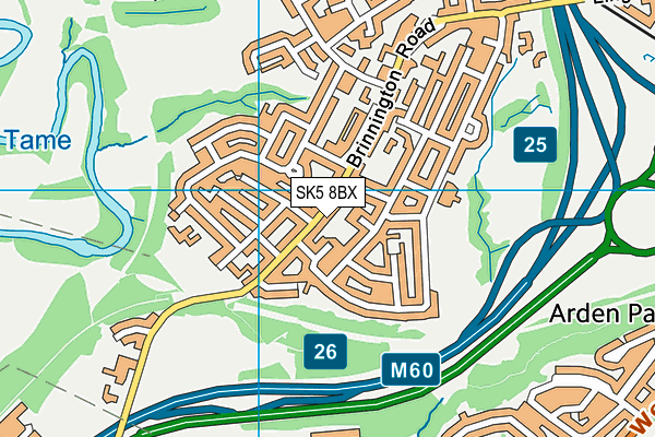 SK5 8BX map - OS VectorMap District (Ordnance Survey) SK5 8BX map - OS VectorMap District (Ordnance Survey)