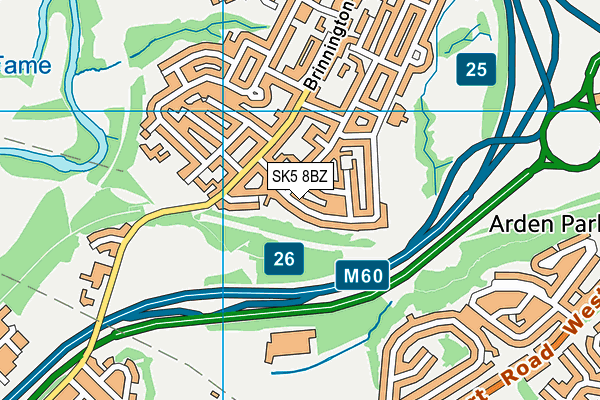 SK5 8BZ map - OS VectorMap District (Ordnance Survey) SK5 8BZ map - OS VectorMap District (Ordnance Survey)