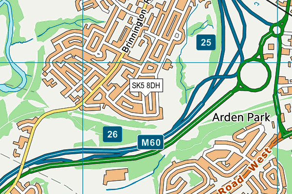 SK5 8DH map - OS VectorMap District (Ordnance Survey)