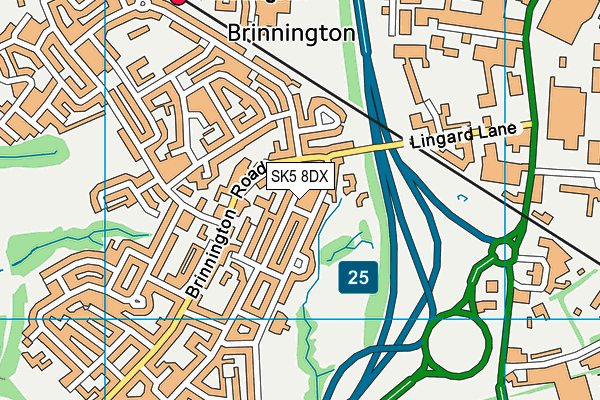 SK5 8DX map - OS VectorMap District (Ordnance Survey) SK5 8DX map - OS VectorMap District (Ordnance Survey)