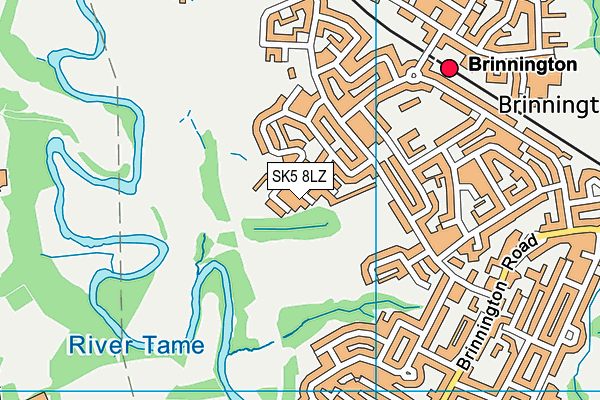 SK5 8LZ map - OS VectorMap District (Ordnance Survey)
