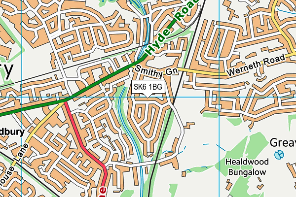 SK6 1BG map - OS VectorMap District (Ordnance Survey)