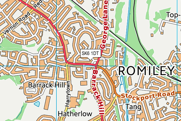 SK6 1DT map - OS VectorMap District (Ordnance Survey)