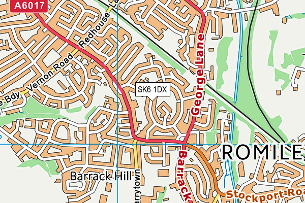 SK6 1DX map - OS VectorMap District (Ordnance Survey)