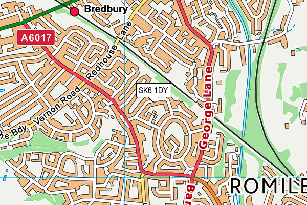 SK6 1DY map - OS VectorMap District (Ordnance Survey)