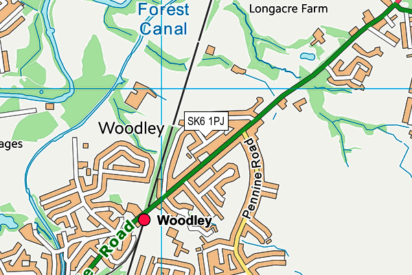 SK6 1PJ map - OS VectorMap District (Ordnance Survey)