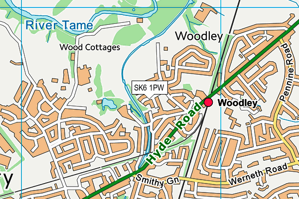 SK6 1PW map - OS VectorMap District (Ordnance Survey)