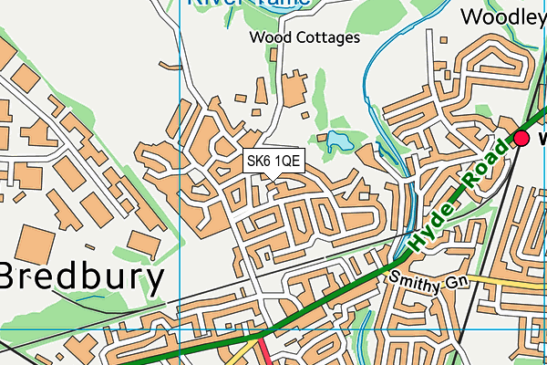 SK6 1QE map - OS VectorMap District (Ordnance Survey)