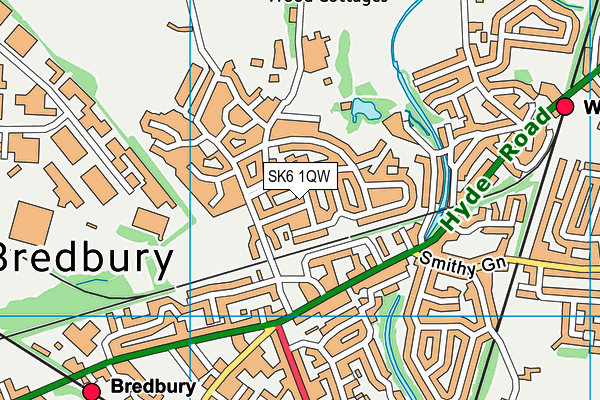 SK6 1QW map - OS VectorMap District (Ordnance Survey)