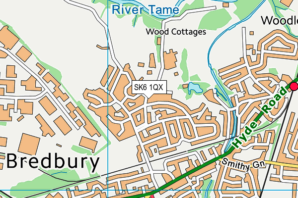 SK6 1QX map - OS VectorMap District (Ordnance Survey)