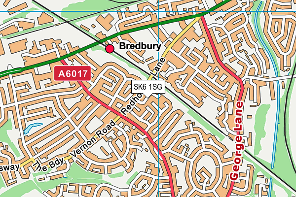 SK6 1SG map - OS VectorMap District (Ordnance Survey)