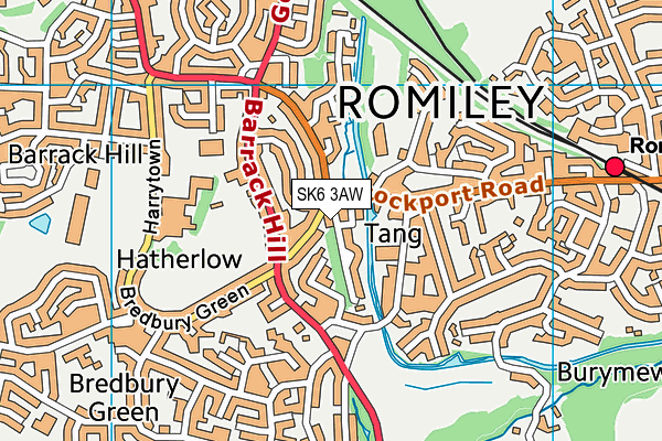 SK6 3AW map - OS VectorMap District (Ordnance Survey)
