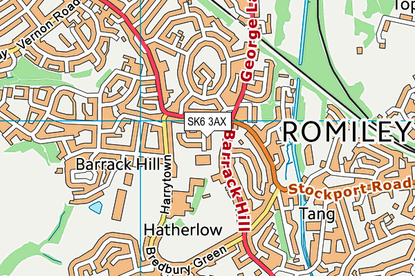 SK6 3AX map - OS VectorMap District (Ordnance Survey) SK6 3AX map - OS VectorMap District (Ordnance Survey)